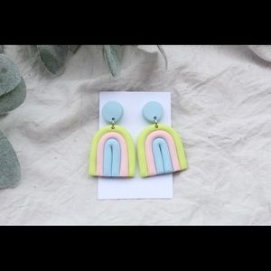 Rainbow Arch Polymer Clay Earrings